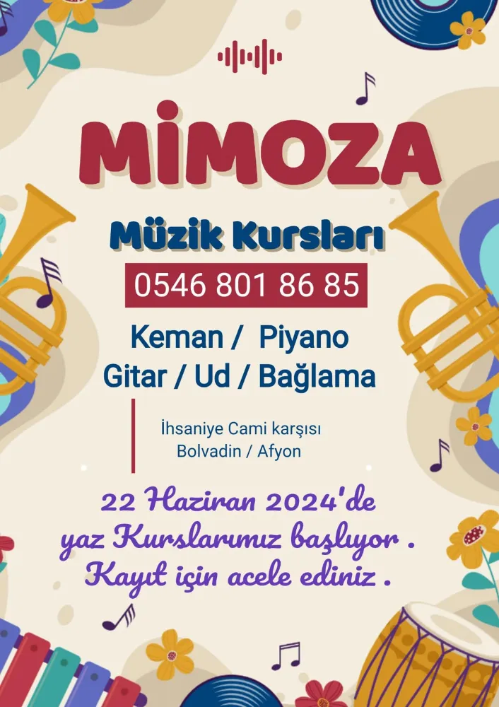 MİMOZA MÜZİK KRSLARI DEVAM EDİYOR